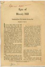 "Epic of Bloody Hill" condensed story by Harold H. Martin about a Korean War battle depicting typical life and death action.