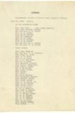 Appendix list and draft of guests at the Testimonial Banquet at Morgan Hall, Spelman College, which includes the honoree table guests and other guests.
