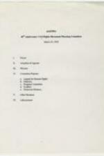 An agenda for the 40th anniversary of the Civil Rights Movement Planning Committee held on March 20th, 2000. 1 page.