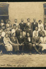 Dora M. Gloster with her class at Howe Institute in Memphis, Tennessee. Written on recto: My class at Howe Inst.