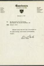 Memo to the Presidents and Secretaries of the National Guardsmen, with annual meeting minutes. A financial report, delegate announcement, roll call, resolutions, and announcements are included.