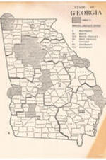 Map of the State of Georgia SMSA's health service areas.