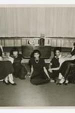 Written on verso: CC Archronian Club 1951, Left to Right: Ruth Hastings, Delores Berry, Joyce Butler, Loretta Fletcher, Dorothy Davis, Panther 1951 p. 67.
