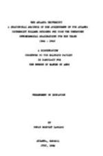 A statistical analysis of the achievement of the Atlanta University college students who took the Thurstone Psychological Examinations for the years 1924-1928, 1932