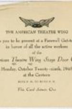 An invitation from the American Theatre Wing.