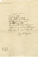 "Song for a Suicide" Original Poem Signed by Langston Hughes, January 19, 1926