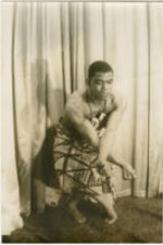 Portrait of Alvin Ailey dancing. Written on verso: Alvin Ailey; Photograph by Carl Van Vechten; 146 Central Park West; Cannot be reproduced without permission; March 22, 1955.