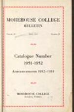 Morehouse College Catalog 1951-1952, Announcements 1952-1953, May 1952