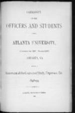 Catalogue of the Officers and Students of Atlanta University, 1898-99