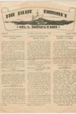 A bulletin announcing news, events, activities, and personnel aboard the U.S.S. Houston.