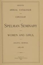 Catalog of Spelman Seminary 1887-1888