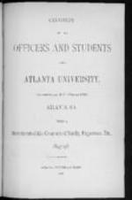 Catalogue of the Officers and Students of Atlanta University, 1897-98