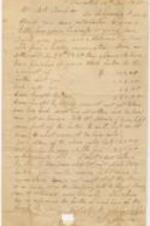 A letter to Seth Thompson from John Brown containing a financial statement compiled by Brown. 2 pages.