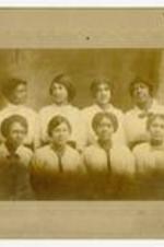 Group portrait of Spelman Teachers Professional Course Graduates in 1915. Written on verso: Bottom row left Mary Trisley.