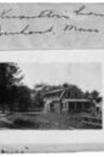 Exterior of a Cape Cod style house. Written on recto: Helen Knowlton's home in Amherst, Mass.