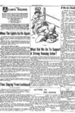 The articles in the Atlanta Inquirer have themes of housing in Georgia and the Atlanta Metro Area, the Christmas season, and integration.  Articles published in the Atlanta Inquirer are  "When the Lights Go On  Again, M. Carl Holman's " 'Fine Singing' From Lockheed," What Did We Do to Support A Strong Housing Order?" accompanied by a political cartoon, "Letters To the Editor," and "If We are Ready". 1 page.