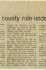 Article on how the Voter Education Project plans to challenge Georgia's system of one-man county governments in 24 out of the state�s 159 counties through meetings with local government officials to discuss adding more members to their commissions, with the possibility of filing a federal lawsuit. 1 page.