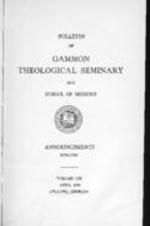 Bulletin of Gammon Theological Seminary and School of Missions Announcements 1936-1937, Vol. LIII