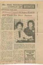 "National Council of Negro Women Pool Funds for Black Business" article about the initiation of an Economic Development Corporation to build the financial strength of women. 2 pages.