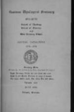 Gammon Theological Seminary Bulletin:  Schools of Theology, Missions and Bible Training Annual Catalogue 1925-1926, Vol XLIII