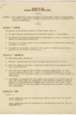 National Council of Negro Women by-laws stating the goals, purpose, and duties of the members. 7 pages.
