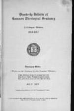 Quarterly Bulletin of Gammon Theological Seminary Catalogue Edition 1916-1917