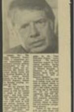 Newspaper article discussing plans for Governor Jimmy Carter to speak at the Voter Education Project's annual fundraising dinner. Proceeds from the event were to be used to support efforts to register more than three and a half million people of voting age in the South who were not yet registered. 1 page.