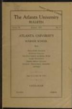 The Altanta University Bulletin (catalogue), s. III no. 9: Summer School, March 1935