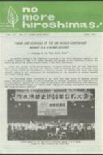 The June 1991 issue of the "No More Hiroshimas" newsletter, a bulletin of the Japan Council Against A &amp; H Bombs. 6 pages.