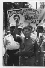 Southern Christian Leadership Conference President Joseph E. Lowery is shown leading demonstrators during the Pilgrimage to Washington march.