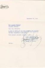 A letter to Elizabeth McDuffie thanking her for Eleanor Roosevelt's autograph.