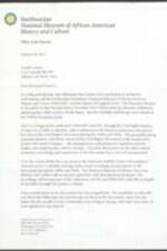 A letter to Joseph E. Lowery from Lonnie G. Bunch inviting Lowery to take part in the Smithsonian Institution�s National Museum of African American History and Culture and the Library of Congress's national initiative to document the civil rights movement. 2 pages.