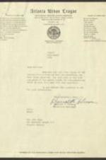 Correspondence Between Reginald A Johnson and Mrs. Hope, including copies of letters to the Mayor from Atlanta Urban League about the bond issue question. 3 pages.