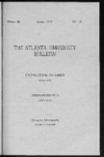The Atlanta University Bulletin (catalogue), s. III no. 18:1936-1937; Announcements 1937-1938