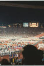 A view of the 1996 Olympic Games opening ceremony proceedings at Centennial Olympic Stadium.