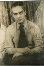 Portrait of Cedric Dover. Written on recto: For Harold with every good wish, Cedric. Written on verso: The late Cedric Dover, Eurasian at one time on the faculty at Fisk University, and author of the famous book on Negro art, for which Harold Jackman furnished much of the material; Photograph by Carl Van Vechten; 101 Central Park West; Cannot be reproduced without permission; April 15, 1948.