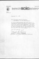 A letter to Marvin Arrington and members of the Atlanta City Council from Joseph E. Lowery regarding naming portions of Gordon Street in Atlanta, Georgia after Reverend Ralph David Abernathy. 1 page.