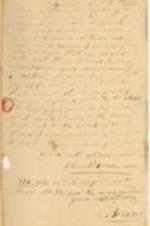 A letter to Seth Thompson from Oliver Brown regarding the sale of pork. Written on the verso is a list of names, possibly a list of relatives compiled by Seth Thompson. 2 pages.