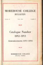 Morehouse College Catalog 1952-1953, Announcements 1953-1954, May 1953