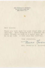 Letter from Eleanor Roosevelt to Elizabeth McDuffie thanking her for a sympathy letter.