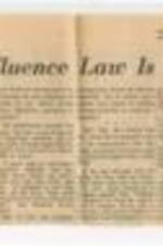 A newspaper clipping of an article describing a move by the Georgia General Assembly to weaken a law which limited corporate influence on state government. 1 page.