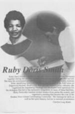Ruby D. Smith dedication by Carolyn Long Banks. Banks describes Smith as the fundamental person in the Atlanta Movement, and she kept the movement together through her organized leadership. 1 page.