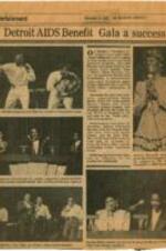 A news clipping from The Michigan Chronicle about a Detroit AIDS Benefit Gala presented by The Warwick Foundation. 2 pages.