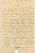 A letter to Seth Thompson from John Brown regarding the sale of land in Franklin Mills. 2 pages.