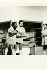 View of actors on stage. Written on verso: L to R: Unetia Turner, Renata Cobbs.
