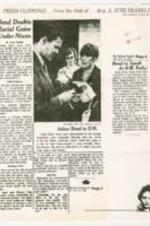 A collection of newspaper clippings about Julian Bond describing his attendance at a rally for Iowa State Representative A. June Franklin. 1 page.