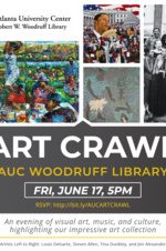 The AUC Woodruff Library hosted its first Art Crawl on Friday, June 17, 2022.  It was an evening to celebrate visual art, music, and culture, and highlight our artistic treasures.
