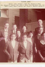 John H. Wheeler with a group of men and women. A small attached picture is a seated woman and two boys.