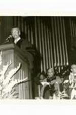 Written on verso: Honorable Parren Mitchell (D. MD.) delivers Commencement address May 23, 1982.