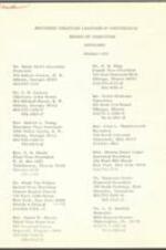 A list of Southern Christian Leadership Conference Board of Directors officers and members as of October 1969. 5 pages.